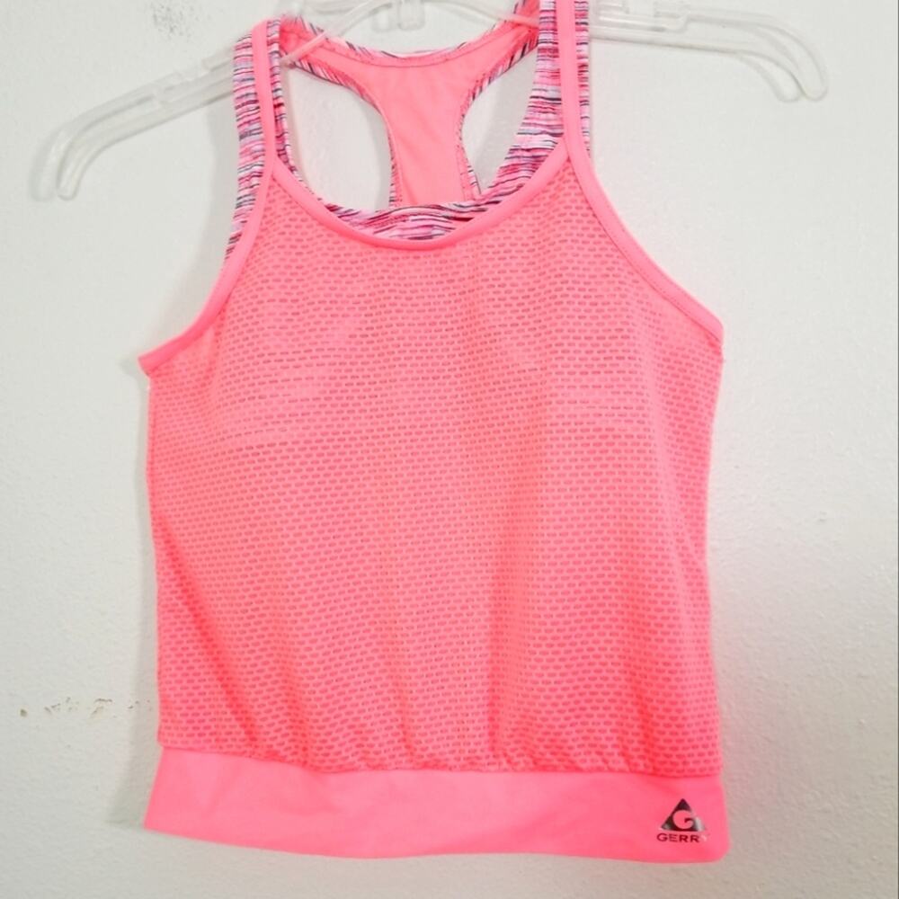 Gerry neon pink sports bra swim tankini girls 10